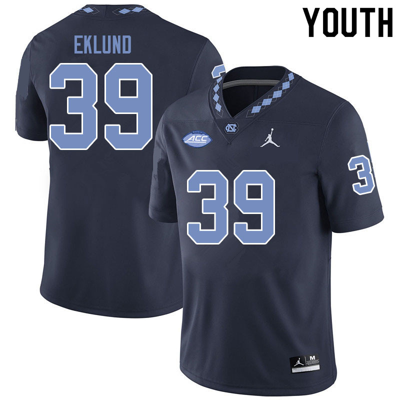 Jordan Brand Youth #39 Graham Eklund North Carolina Tar Heels College Football Jerseys Sale-Black